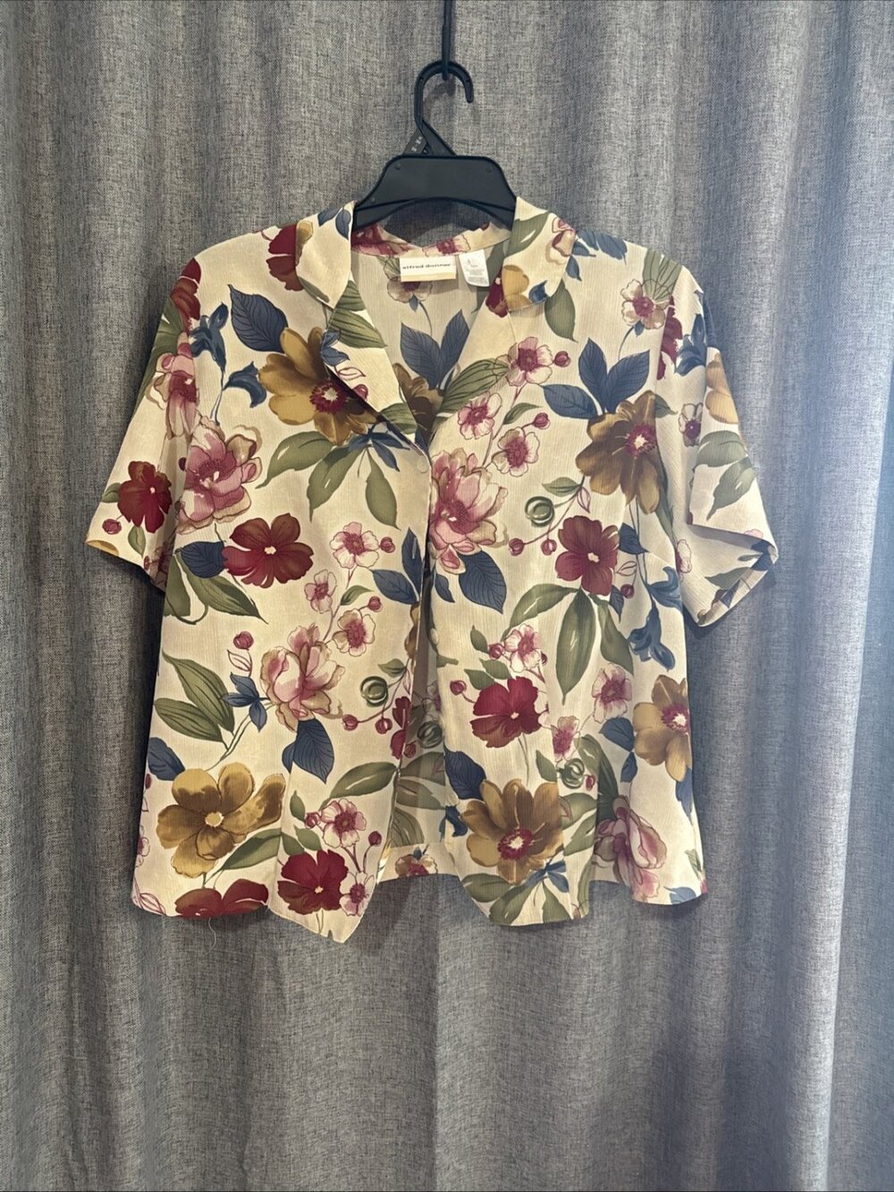 Women’s Alfred Dunner Floral Short Sleeve Button Up Shirt 16 W - Picture 1 of 3